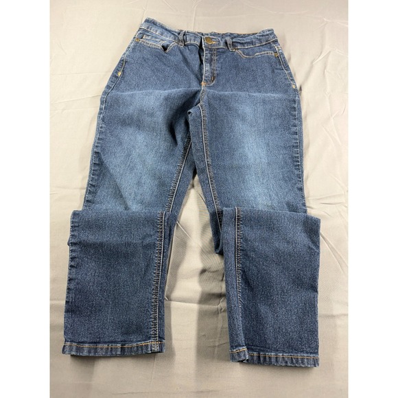 Christopher & Banks Denim - Christopher & Banks Jeans Womens 6P Petite Blue Stretch Straight Leg 27 Inseam